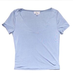 baby blue v neck tee